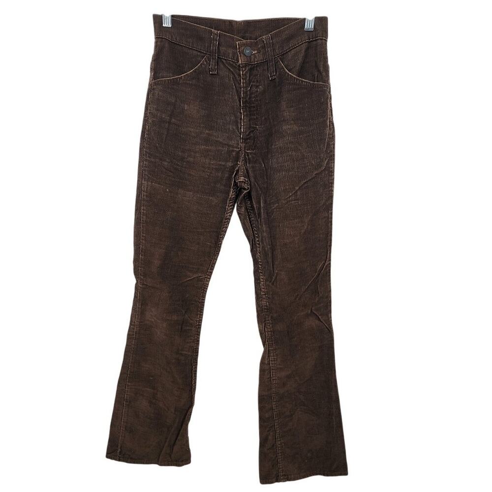 Vintage Levi's 1970's White Tab Corduroy Jeans Size 28 X‎ 32 Brown Flare